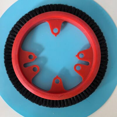 購入 ステンターブラシホイール クランツブラシ 185mm 外側のダイア 赤色 身体 黒 ブリストル 20mm 幅 オンライン製造